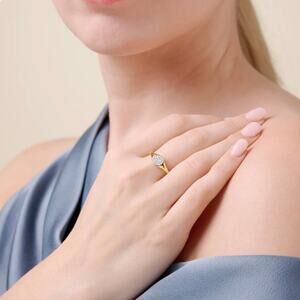 New in Box Monte Luna Pavé Circle Signet Ring – Gold-Plated Sterling Silver